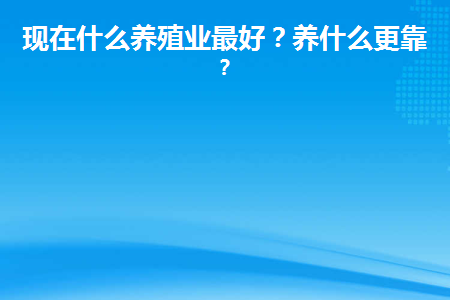 现在什么养殖业最好？养什么更靠谱？缩略图